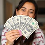 Woman with 500 dollars